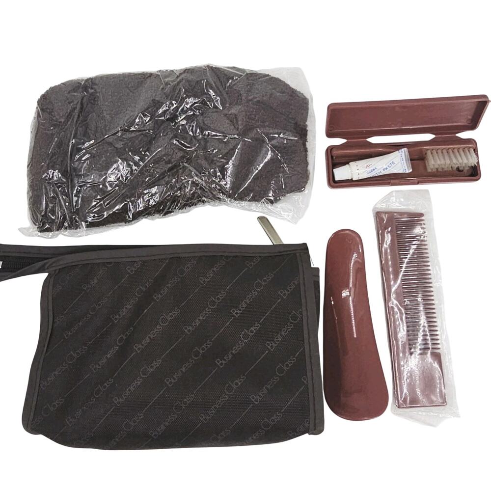 Vintage 70's Airline Toiletries Bag With Amenity Kit Zipper Bag Business Class